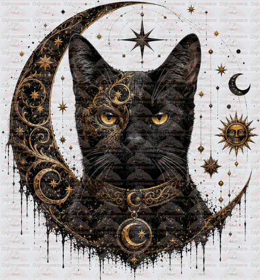 Witchy_Halloween_Black Cat_Cats_Celestial_Crescent Moon_Moon_Astrology