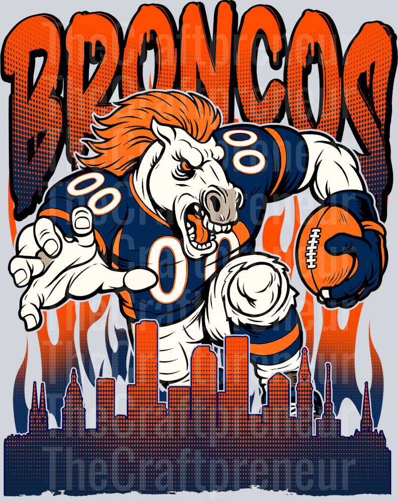 Broncos Drip Skyline DTF Transfer