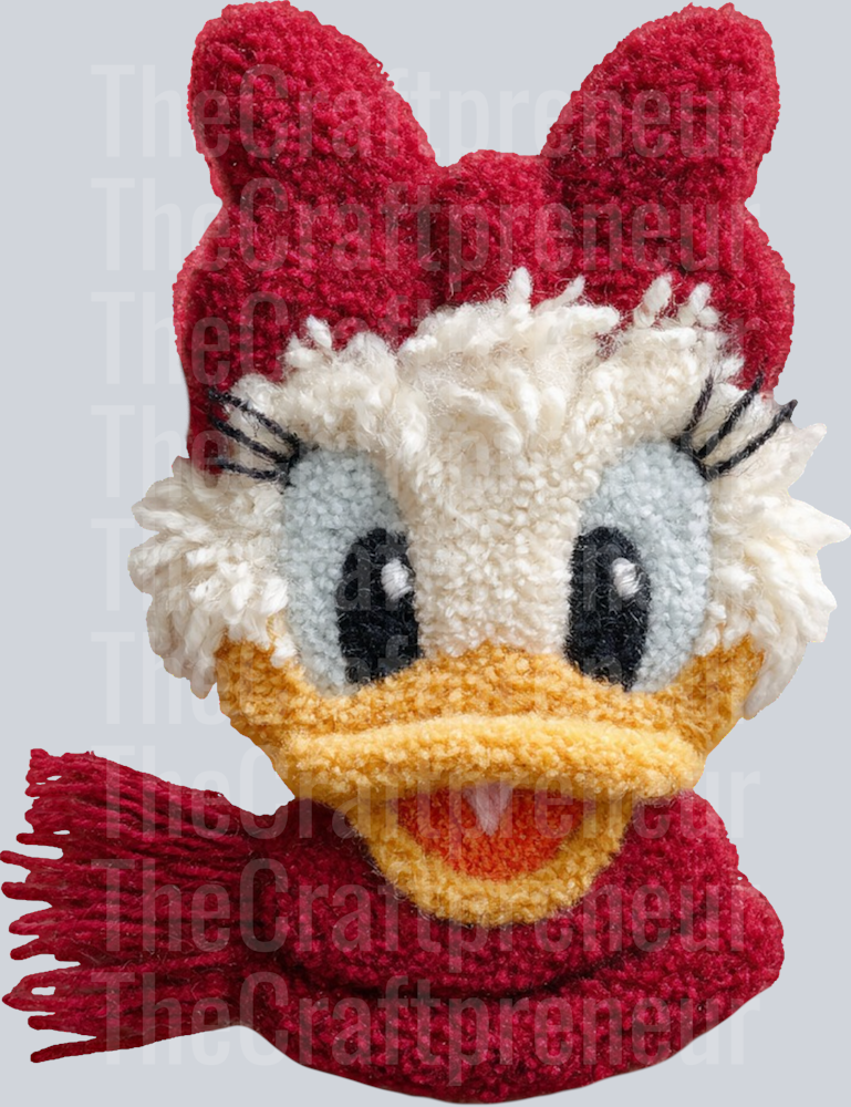 Mrs. Duck Latch Hook Scarf DTF Transfer