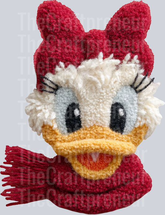 Mrs. Duck Latch Hook Scarf DTF Transfer