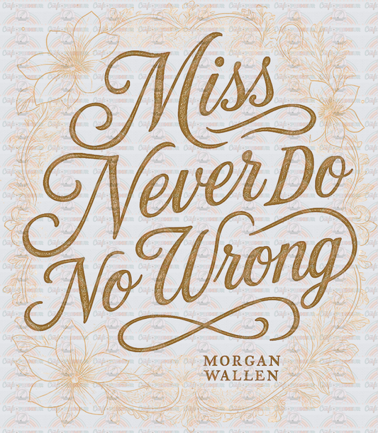 Music_Country Music_Morgan Wallen_Boho_Minimalist_Miss Never Do No Wrong_Lyrics
