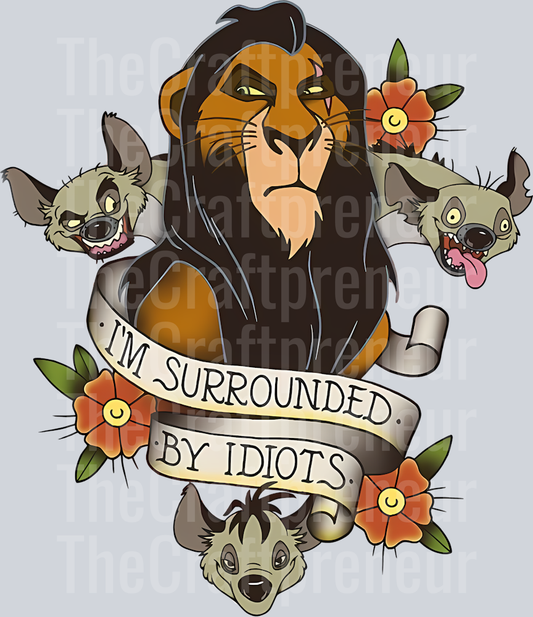 Scarred by Idiots Tattoo Style DTF Transfer