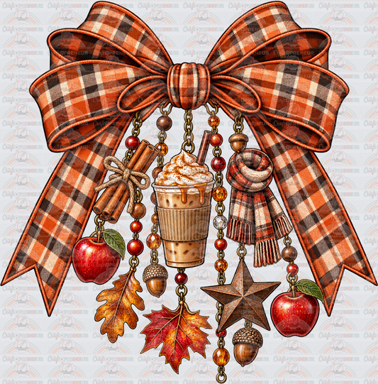 Seasonal_Fall_Foliage_Leaves_Pumpkin Spice_Scarf_Apples_Coquette Bow_Charm Bow
