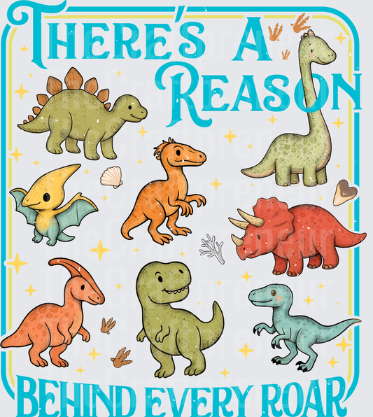 School_Jobs_SLP_Speech Langauge Pathology_Dinsosaur_Retro Frame_Communication_Non Verbal_Autism_Behavioral Therapy_Theres a Reason Behind Every Rawr_Light