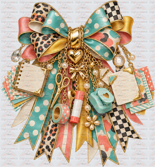Hobbies_Crafting_Scrapbooking_Scrap Book_Charm Bow_Paper_Washi Tape_Paper Punch_Memories_Keepsakes
