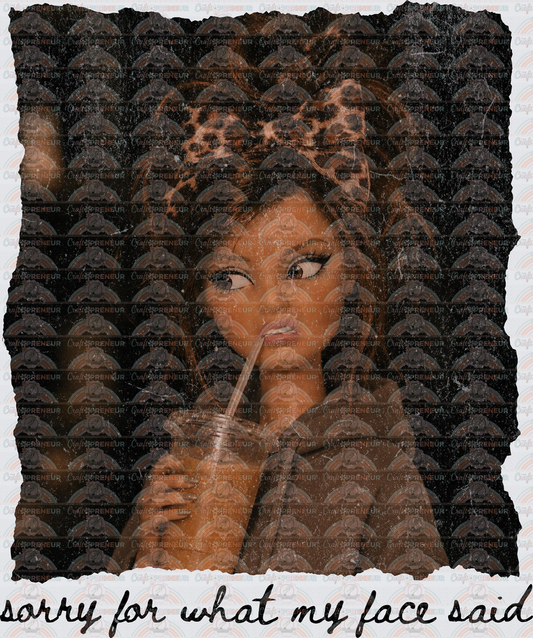 Sarcasm_Ratchet Barbie_Sorry for What My Face Said_Resting Bitch Face_RBF_Iced Coffee_Brunette_Hoodie_Black Text