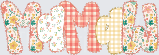 002_Family_Name Set_Mama_Grandparent_Preppy_Orange_Gingham_Grand Millenial_mamaw
