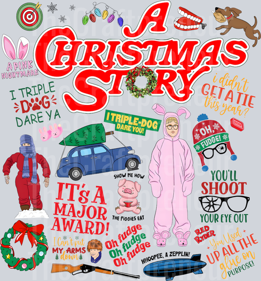 (Set!) Oh Fudge A Christmas Story DTF Transfer (Back)