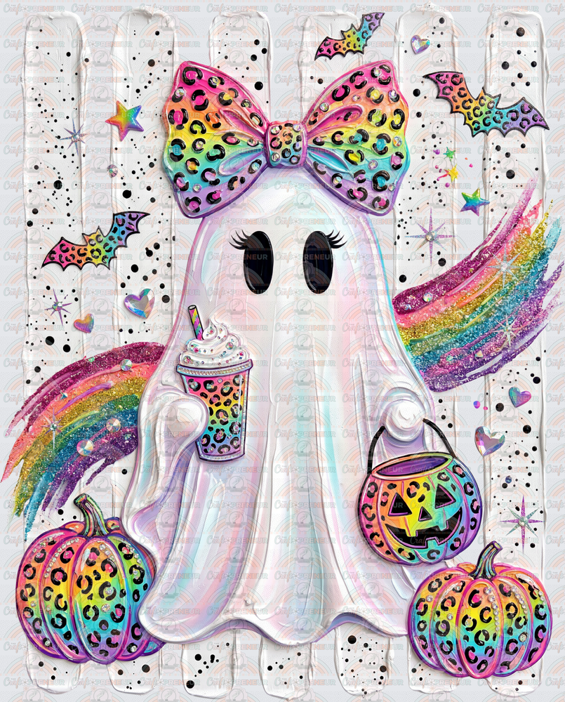 Halloween_Lisa Frank_Faux Paint_Rainbow Stripe_Preppy Lines_Coffee_Cheetah