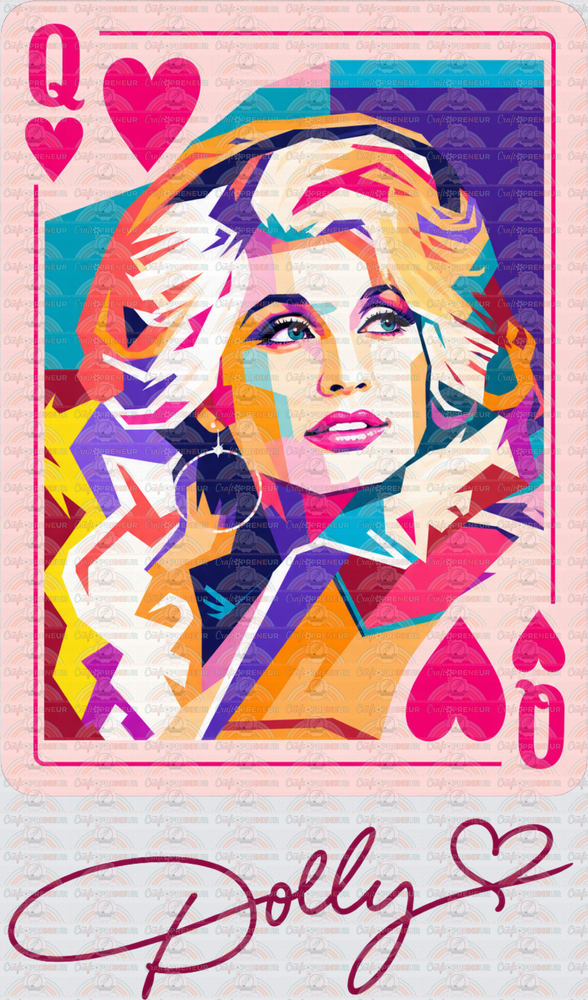 Music_Country Music_Dolly Parton_Queen of Hearts_Poker Card_Pop Art
