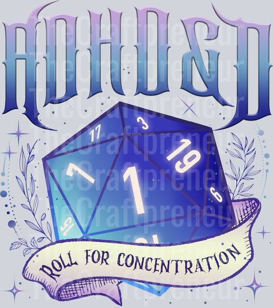ADHD D&D Dungeons and Dragons DTF Transfer
