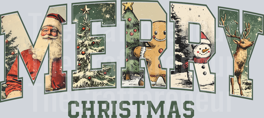 Varsity Retro Christmas Cutout DTF Transfer