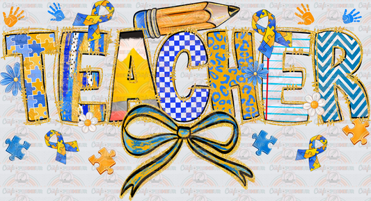 002_Causes_Down Syndrome_Awareness_Blue and Yellow_March Causes_Chromosomes_Down Syndrome Awareness_Teacher_School_Jobs