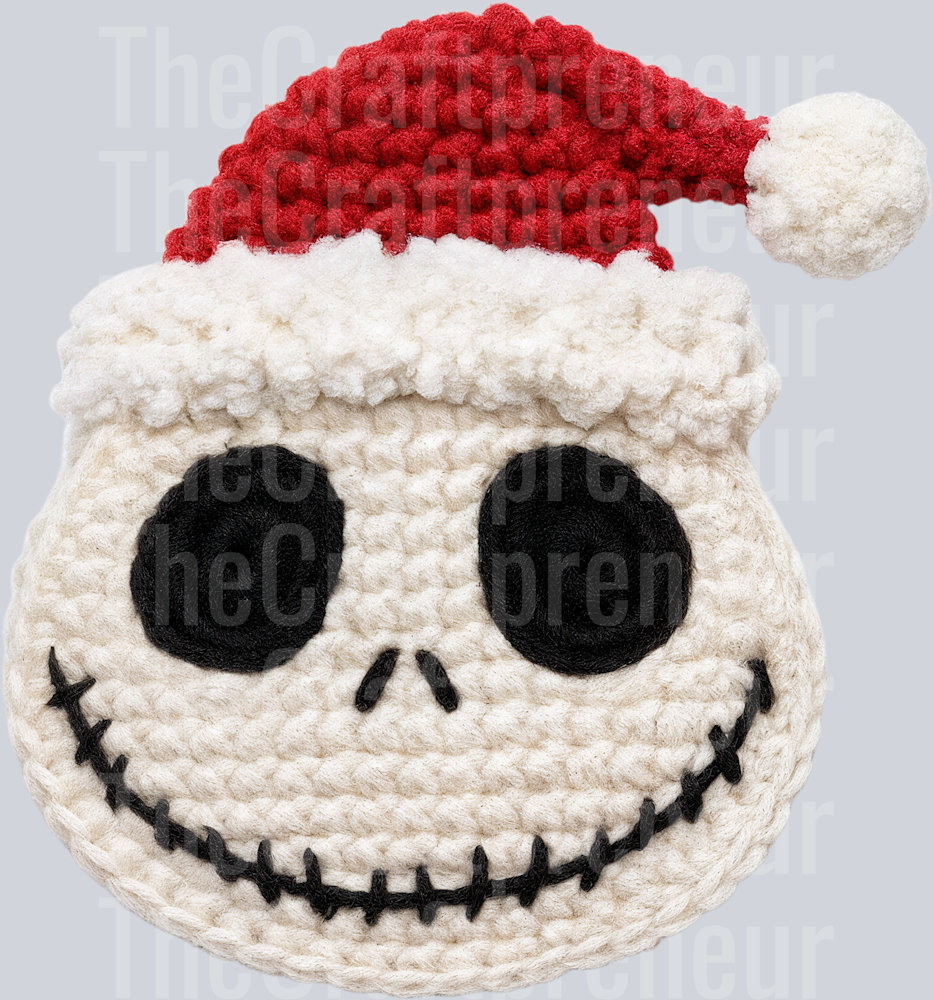 Jack Skellington Santa Latch Hook DTF Transfer