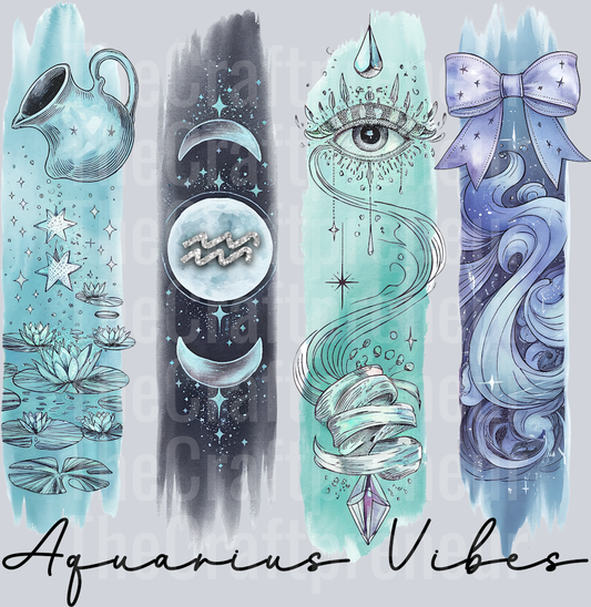Aquarius Boho Zodiac DTF Transfer