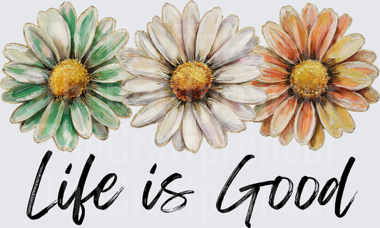 001_Summer_Daisy_Flowers_Life is Good_Faux Paint_Black