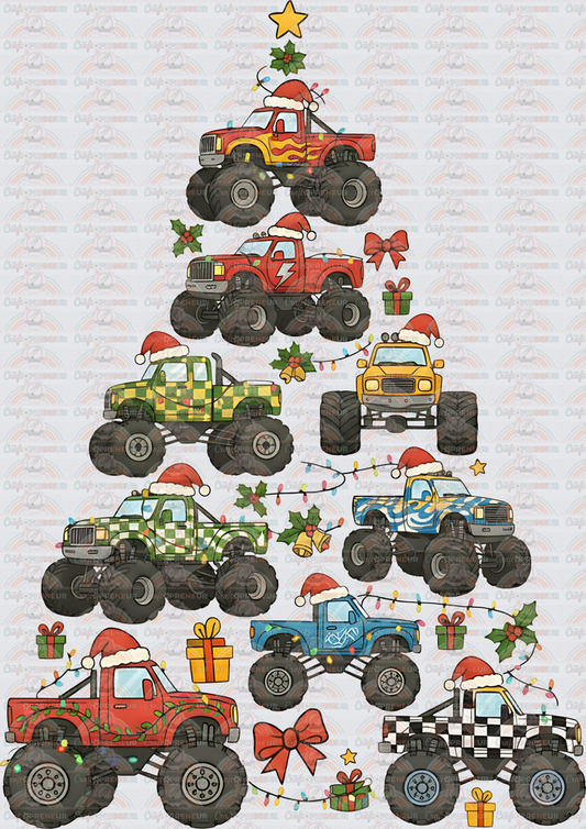 XMAS_Vehicles_Monster Trucks_Christmas Tree_Boys_Youth_Kids