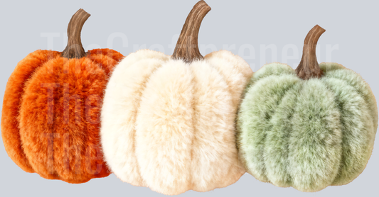 Fuzzy 3D Pumpkin Trio DTF Transfer