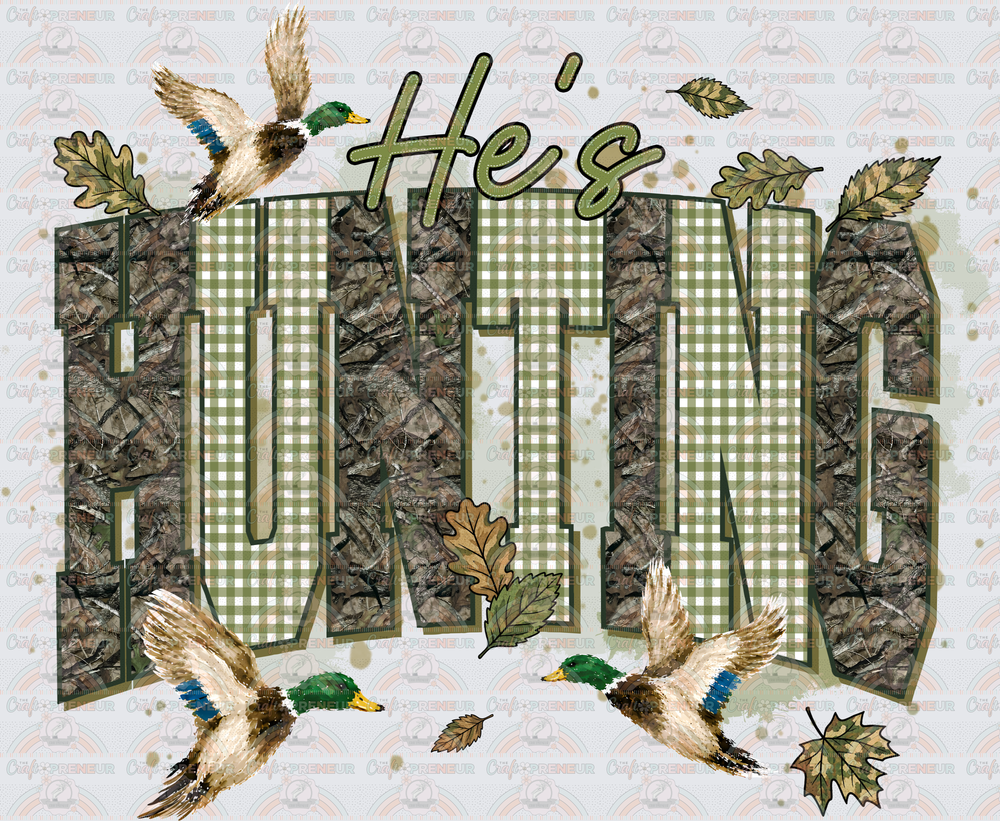 Hobbies_Hunting_Girly Hunting_Ducks_Mallard_Hes Hunting_Hunting Wife_Varsity_Gingham