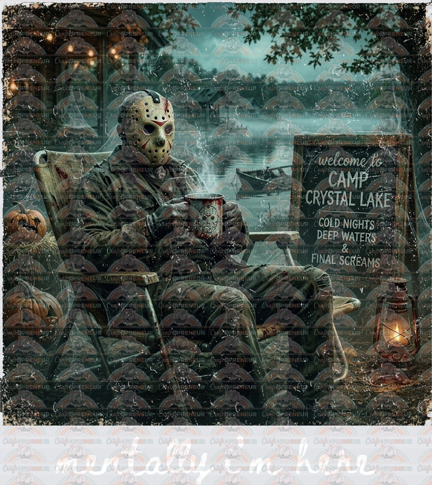 Halloween_Horror_Jason_Camp Crystal Lake_Mentally Im Here_Distressed_white