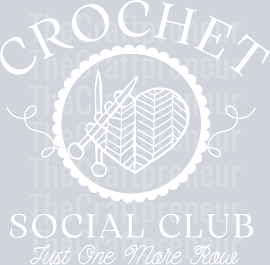 Crochet Social Club DTF Transfer (White)