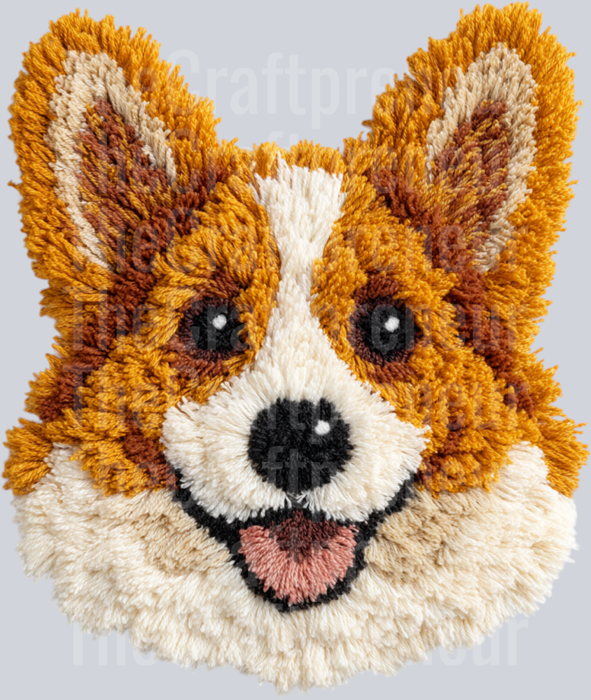 Corgi Latch Hook Dog DTF Transfer