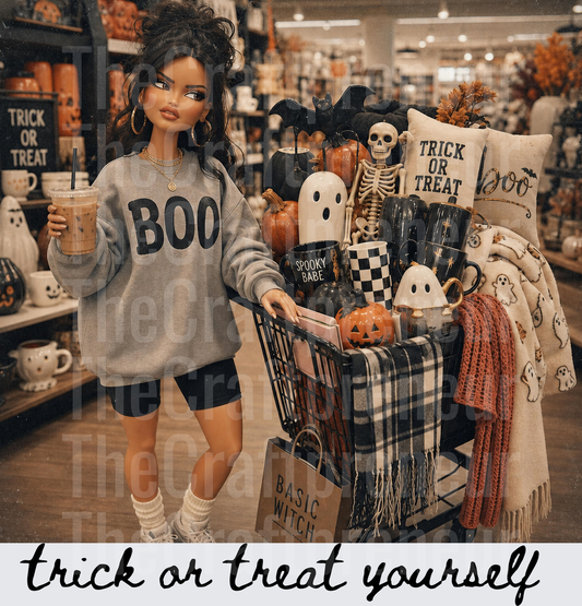 Halloween_Ratchet Barbie_Spooky Season_TJ Maxx_Marshalls_Homegoods_Shopping_Retail Therapy_Trick or Treat Yourself_Brunette_Black