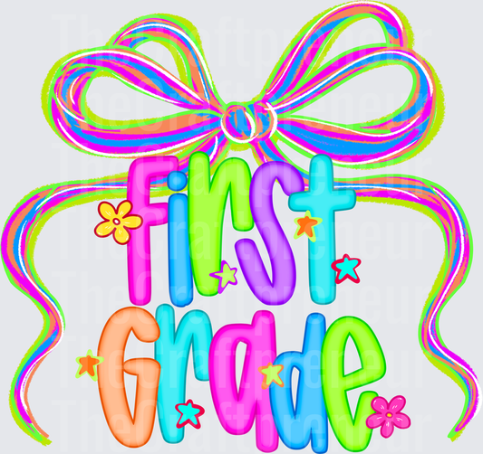 002_School_B2S_Grades_Teacher_Neon_Coquette Bow_First Grade