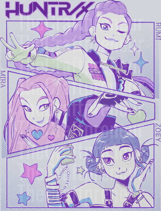 KOP_Huntr-X_Comic Purple DTF Transfer