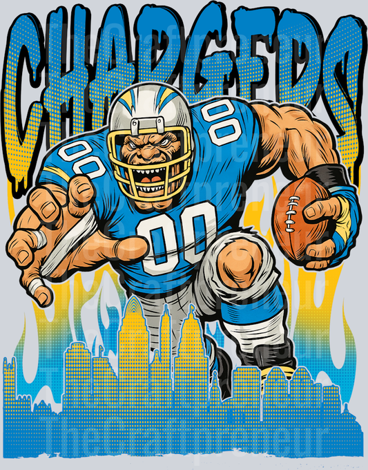 Chargers Drip Skyline DTF Transfer