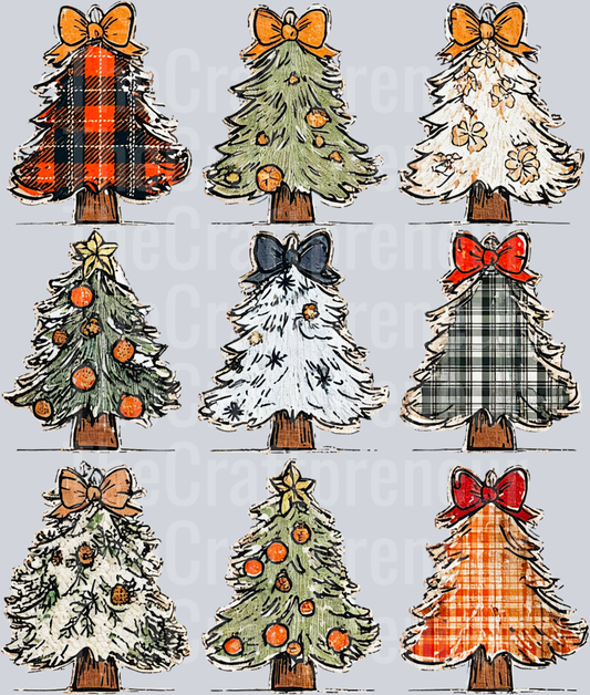 Pattern Tree Plaids DTF Transfer