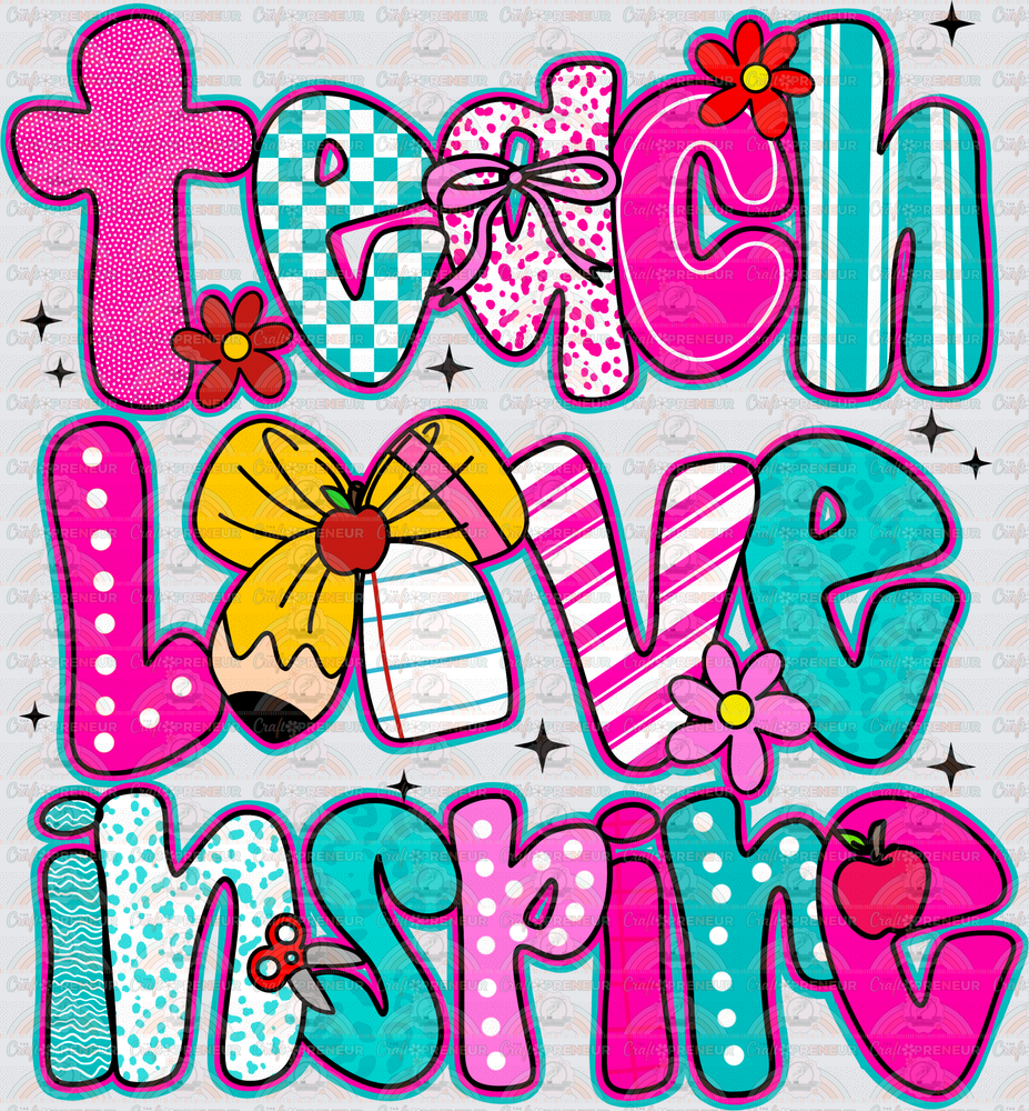School_Jobs_Stack_Typography_Bubble Letters_Vibrant_Teach Love Inspire