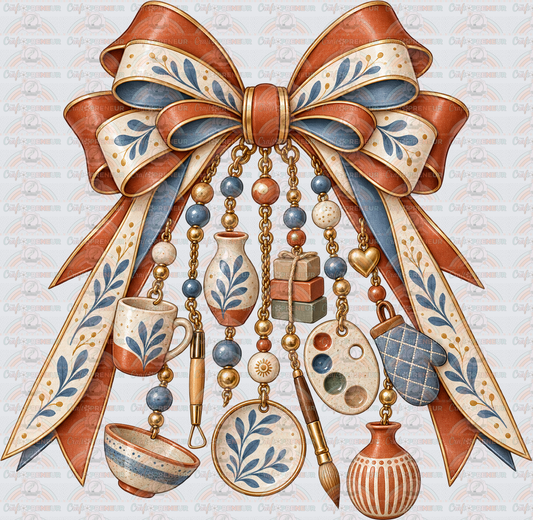 Hobbies_Crafting_Pottery_Vintage_Thrifting_Upcycling_Ceramics_Coquette Bow_Charm Bow