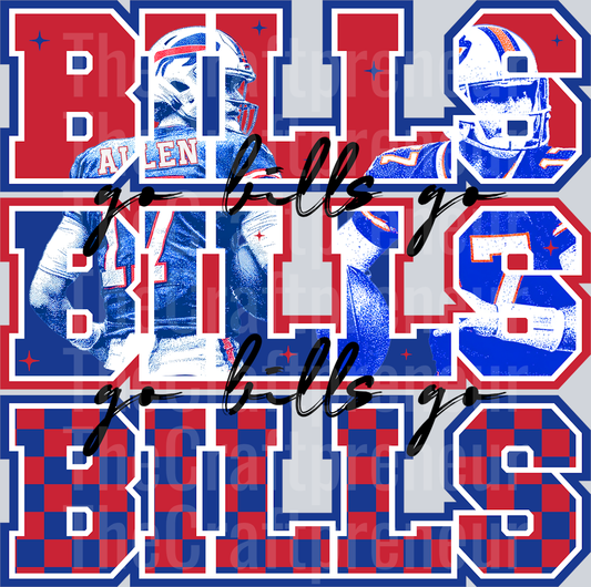 Buffalo Bills Team Varsity Stack DTF Transfer