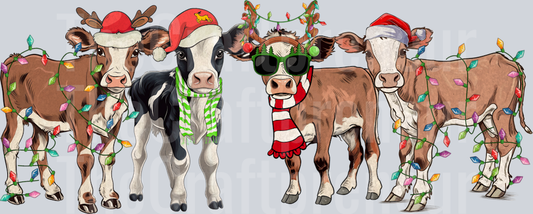 Christmas Cows in Lights DTF Transfer