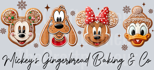 Gingerbread Mouse and Friends Baking Co. DTF Transfer
