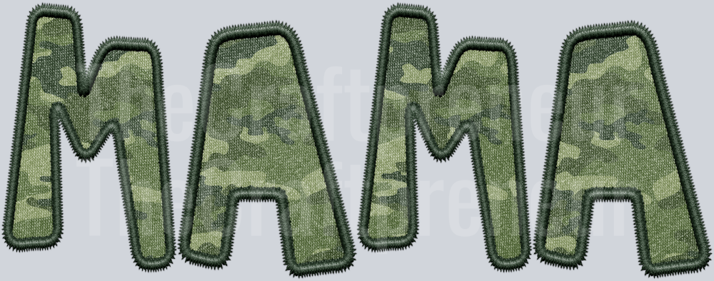 (Set!) Camo Faux Embroidery Mommy & Me Set (Mama) DTF Transfer