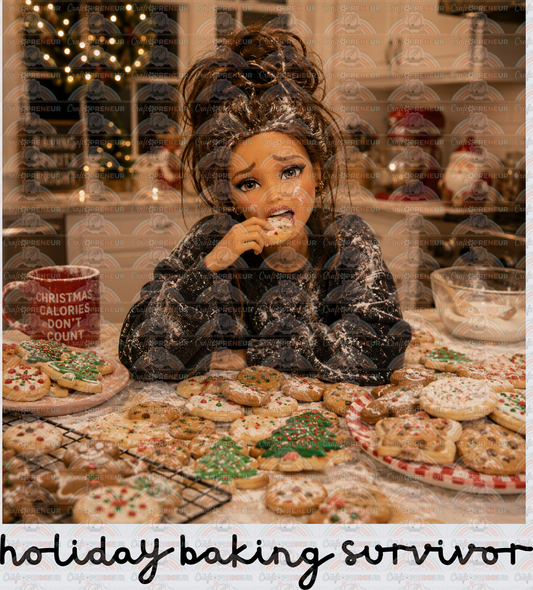 XMAS_Ratchet Barbie_Holidays_Christmas_Christmas Cookies_Gingerbread_Baking_Kitchen_Sugar_Brunette_Christmas Calories Dont count_Black