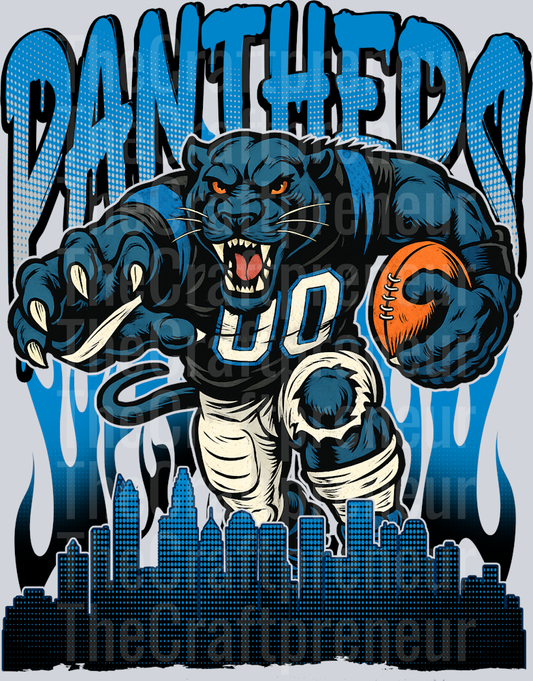 Panthers Drip Skyline DTF Transfer