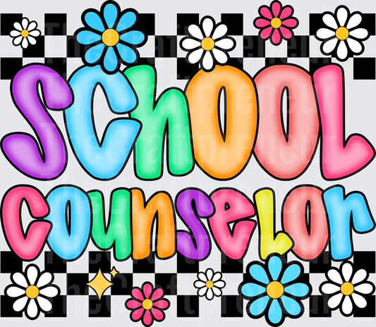 002_School_Teacher_B2S_Checkerboard_Retro_Typography_School Counselor