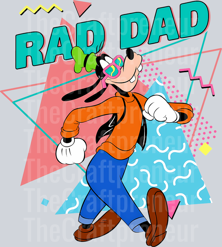 Daddy & Me Set! Rad Dad Retro Disney Dog DTF Transfer