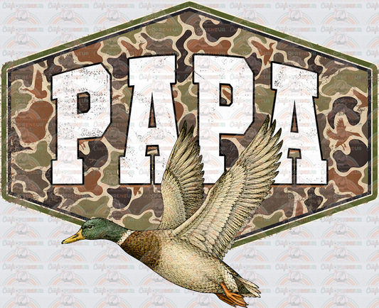 002_Family_Name Set_Dad_Father_Fathers Day_Camo_Hunting_Mallard_Ducks_Badge_PAPA