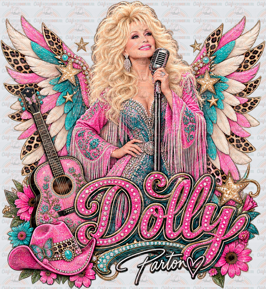Music_Country Music_Dolly Parton_Wings_Signature_Pink Guitar