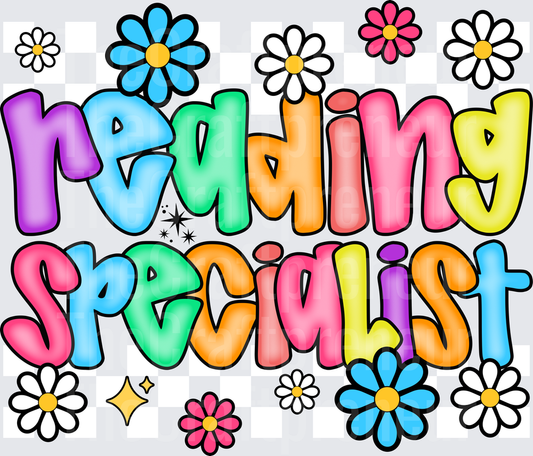 002_School_Teacher_B2S_Checkerboard_Retro_Typography_Reading Specialist_White