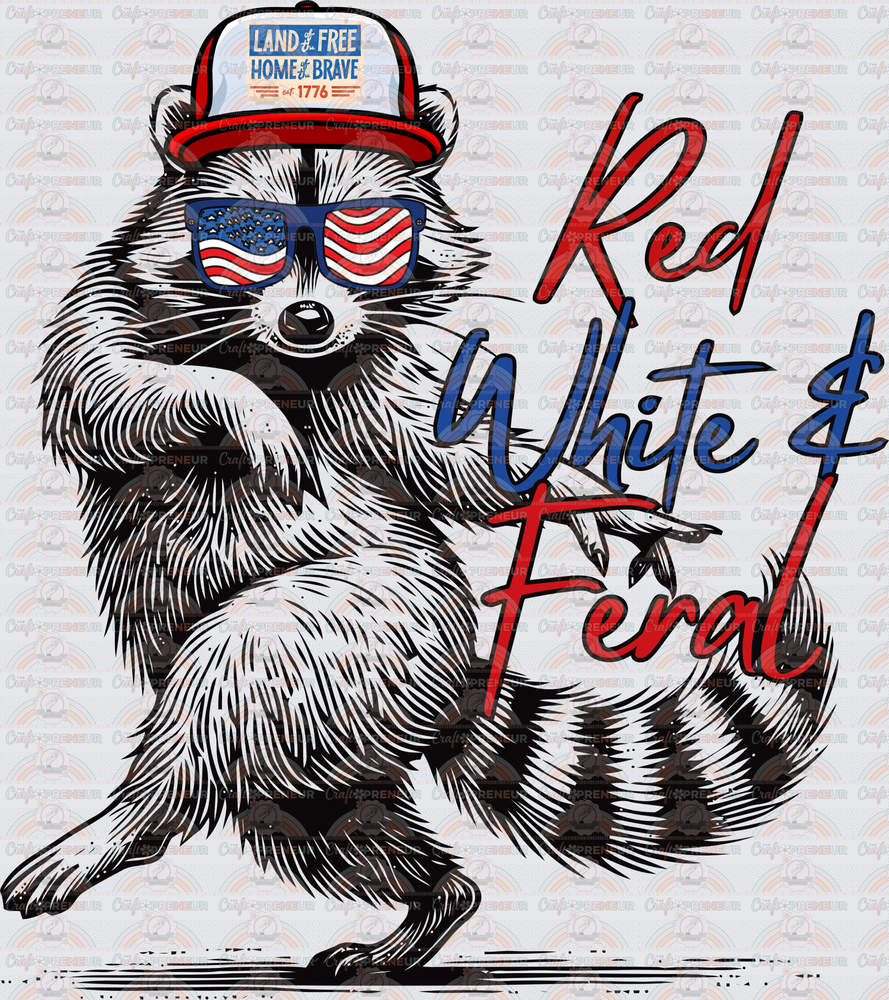 USA_4th of July_Feral_Raccoon_Red White and Feral