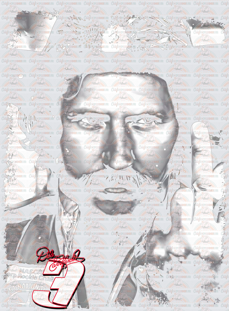 Racing_Nascar_Dale Earnhardt Sr_Middle Finger_Distressed_Half Tone