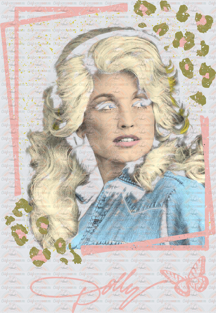 Music_Country Music_Dolly Parton_Western_Half Tone_Signatures_Leopard Print