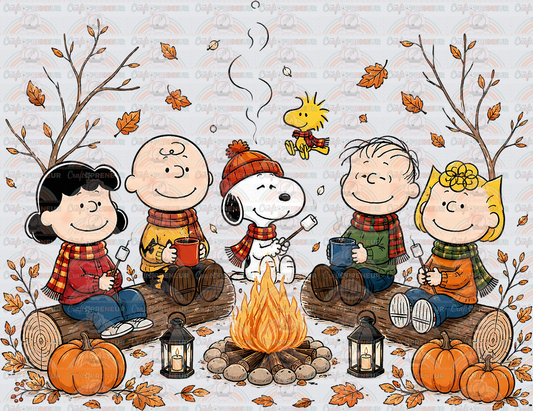 Fall_Peanuts_Snoopy_Camping_Campfire_Smores_Marshmallows