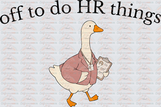 Jobs_HR_Human Resources_Goose_Off to Do HR Things_Clipboard_Black