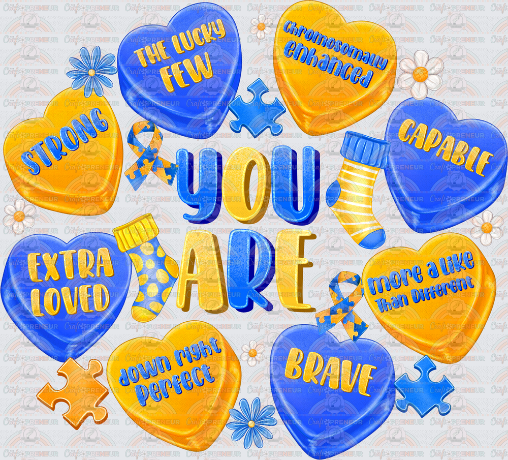 002_Causes_Down Syndrome_Awareness_Blue and Yellow_March Causes_Chromosomes_You Are Extra Loved